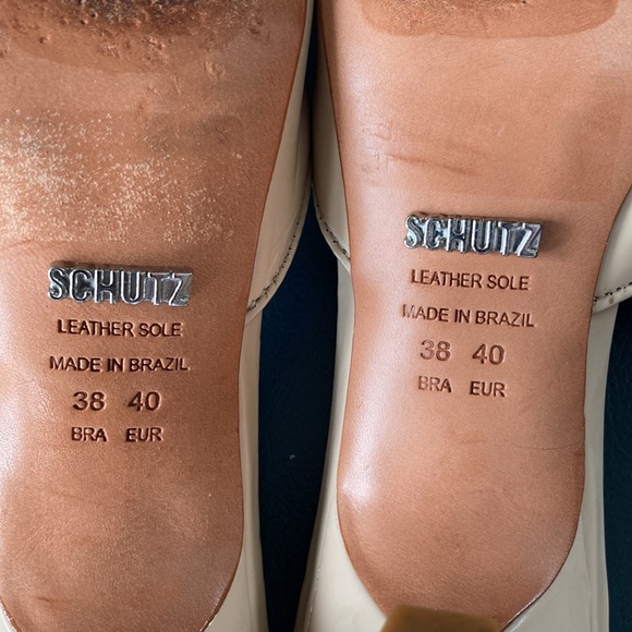 Schutz Kitten Heel Patent Peep-Toe Mule with Leather Insole & Outsole EU 40 - Picture 8 of 8